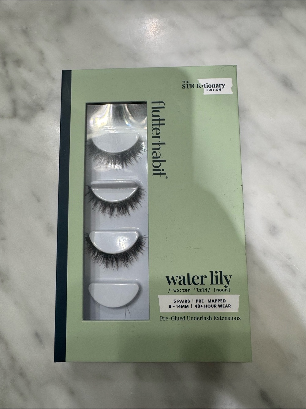 flutterhabit Water Lily Pre-Glued Underlash Extensions - Black